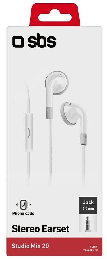 SBS - Studio Mix 20 Kopfhörer mit Mikrofon, weiß