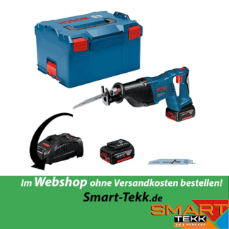 Bosch Akku-Säbelsäge GSA 18 V-LI mit 2x 5,0 Ah Li-Ion Akkus + Lader in L-BOXX
