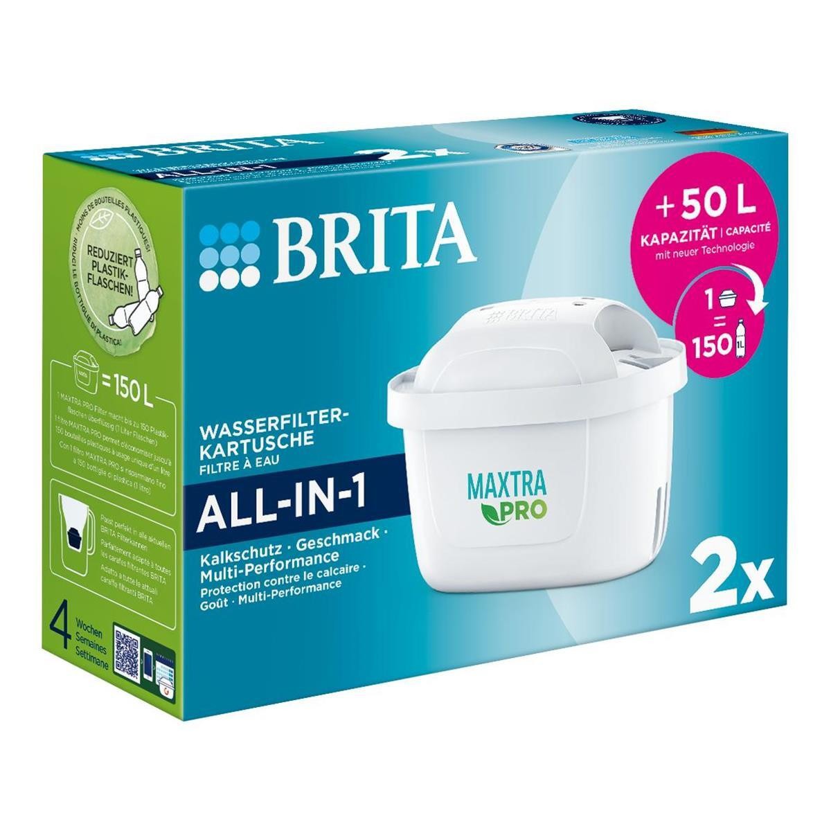 Brita Wasserfilter-Kartusche 2er Maxtra Pro ALL-IN-1 - Filterwasser