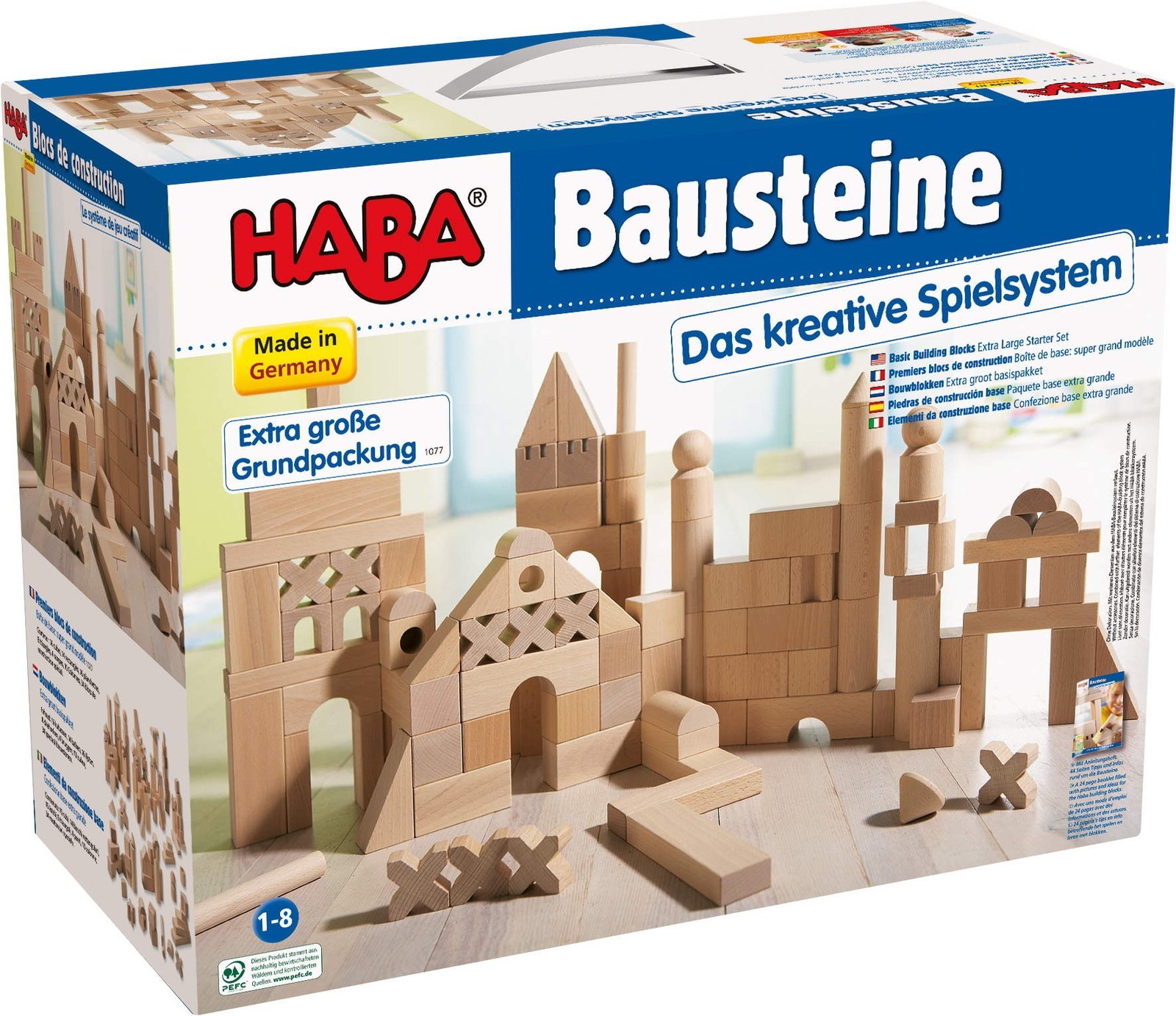 HABA Kleinkindwelt Holzbausteine Basis Extra große Grundpackung 1001077001