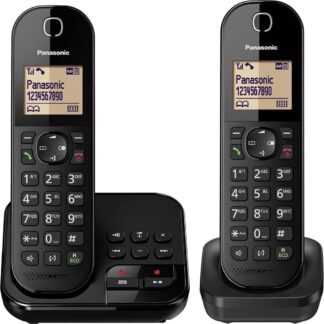 Panasonic Schnurlostelefon mit AB KX-TGC422GB DUO schwarz schnurloses Telefon