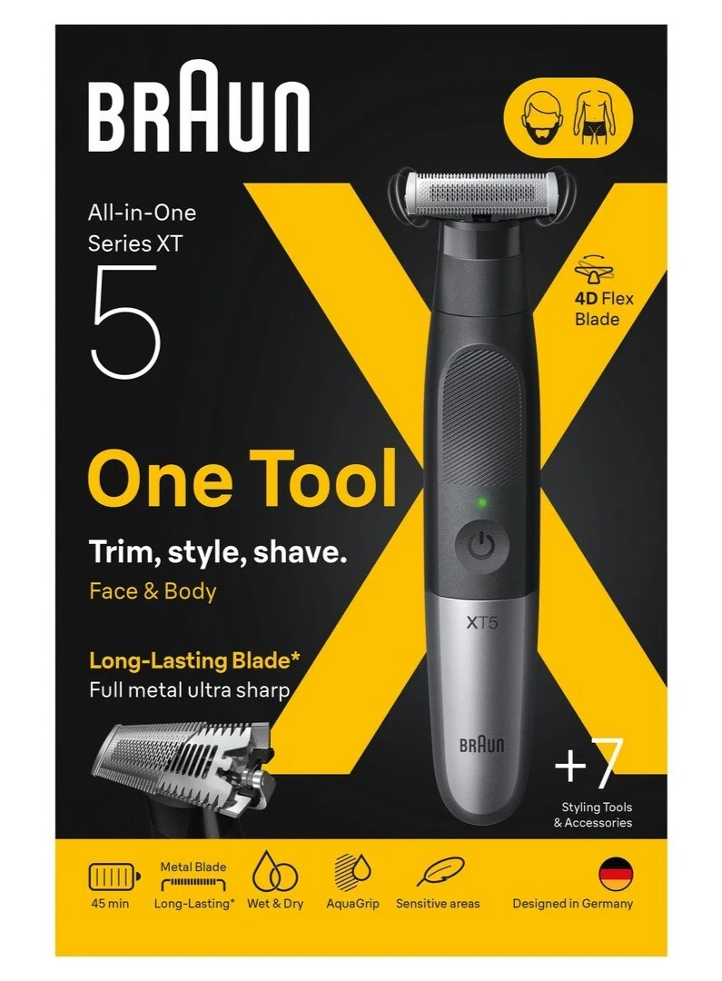 BRAUN Series XT5, + 7 Zubehörteile, 4D-Flex-Klinge - NEU & OVP