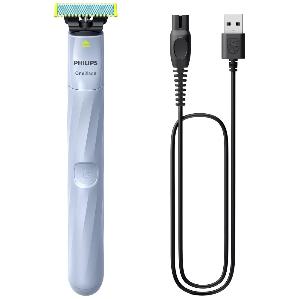 Philips Bodycare OneBlade 1st Shave QP1324/20 Nassrasierer Himmelblau