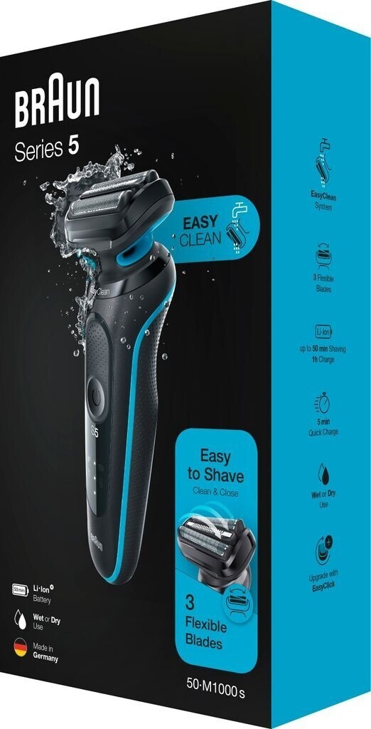 Braun Series 5 Elektrorasierer 50-M1000s schwarz mit flexiblem Kopf Nass/Trocken