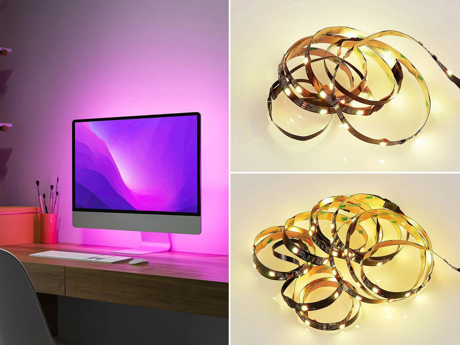 RGBWW LED Strips Ideen Screen Fernseher Hintergrundbeleuchtung für Wohnzimmer