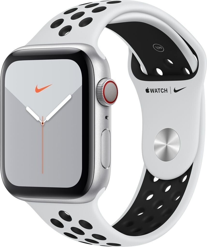 Apple Watch 5 Nike+ GPS + LTE 44mm Silber / Schwarz - Fair - 81% - AK5324
