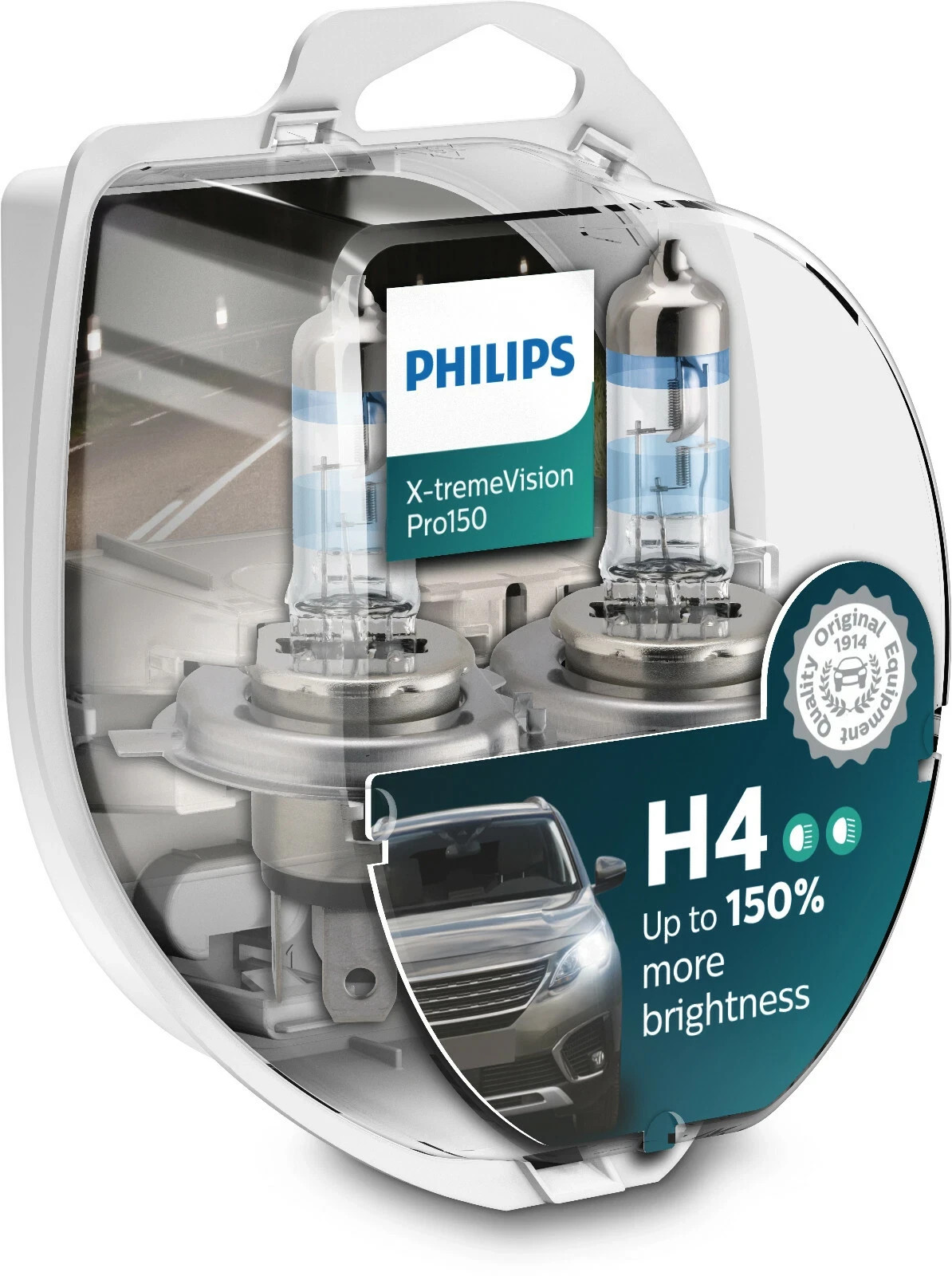 2x H4 Lampe PHILIPS X-treme Vision 60/55 Watt 12V Abblendlicht Scheinwerfer +150