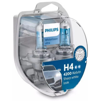 Leistungsstarke Autoglühlampe Philips WhiteVision H4 +60% 4200K