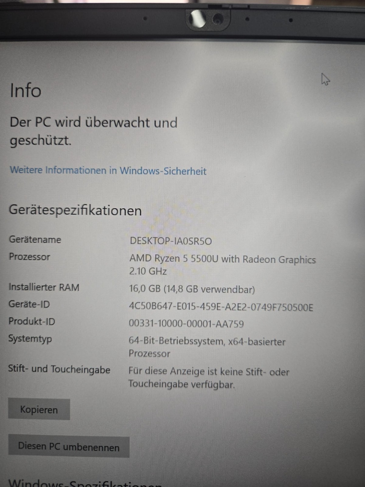 Lenovo ThinkPad E14 Gen 3 14 Zoll (512GB SSD, AMD Ryzen 5 5500u Serie 16GB Ram) – Bild 5