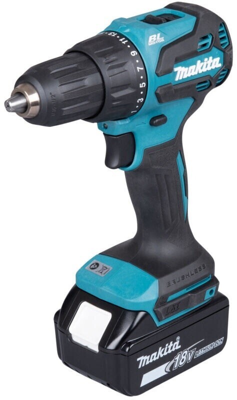 Makita DHP490SFJ Akku-Schlagbohrschrauber 18 V – 65 Nm, Brushless, 2-Gang, Schne