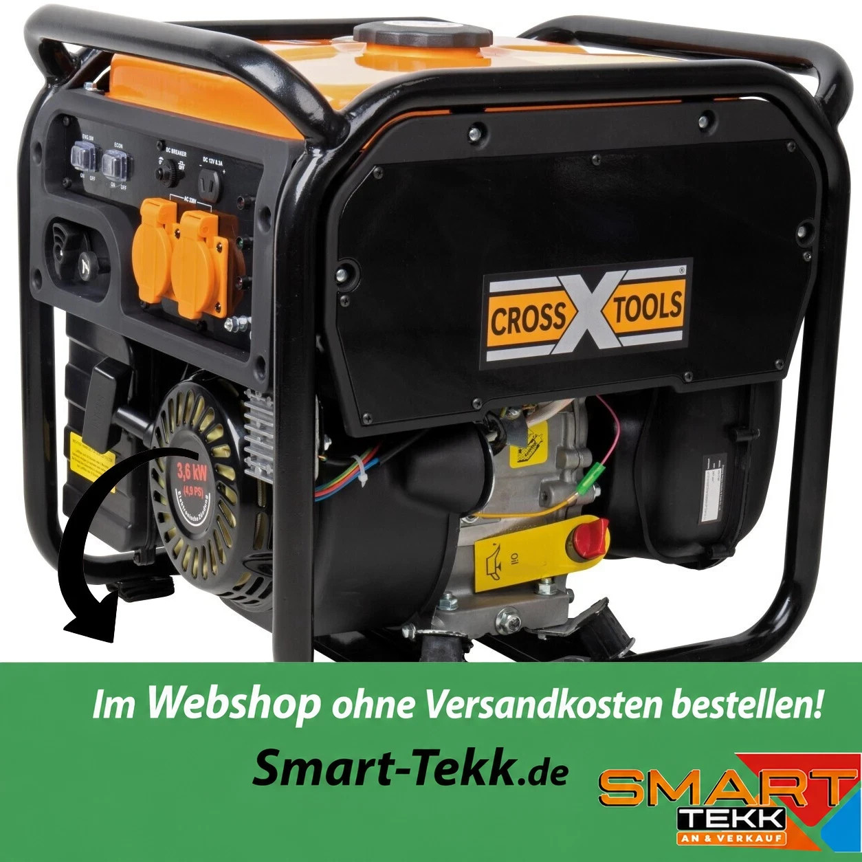 Cross Tools Inverter-Stromerzeuger CPG4000INV 3600 W Benzin Inverter