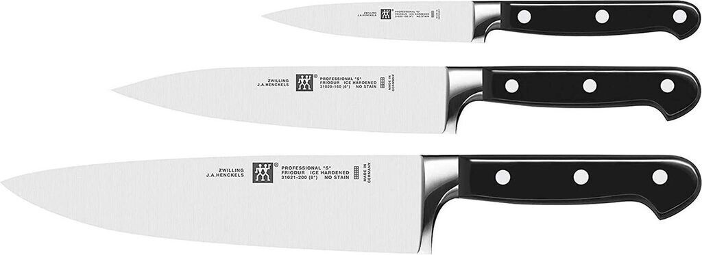 Zwilling 1002325 Messer-Set, 3-tlg., Spick-/Garnier-, Fleisch-, Kochmesser