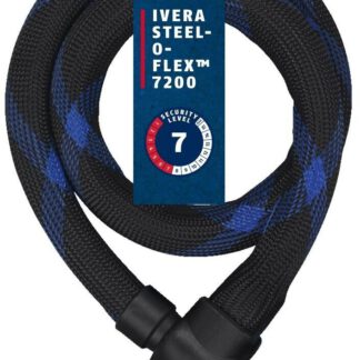 ABUS 7200/110 IVERA Steel-O-Flex blk/blu Fahrradschloss, Kabelscholss, Schlüssel